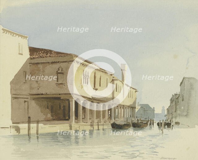 Channel section in Murano, 1851. Creator: Carl Theodor Reiffenstein.