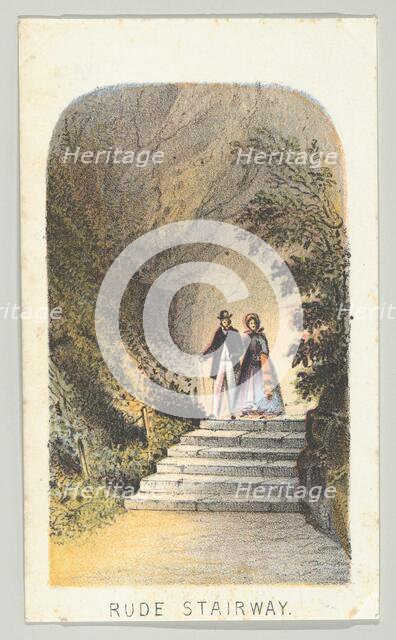 Rude Stairway, from the series, Views in Central Park, New York, Part 2, 1864. Creator: Louis Prang.