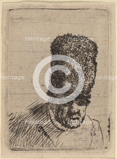 Head of an Old Man in High Fur Cap. Creator: Rembrandt Harmensz van Rijn.