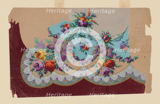 Design for a Printed, Woven, or Embroidered Skirt Border, France, 19th century. Creator: Unknown.