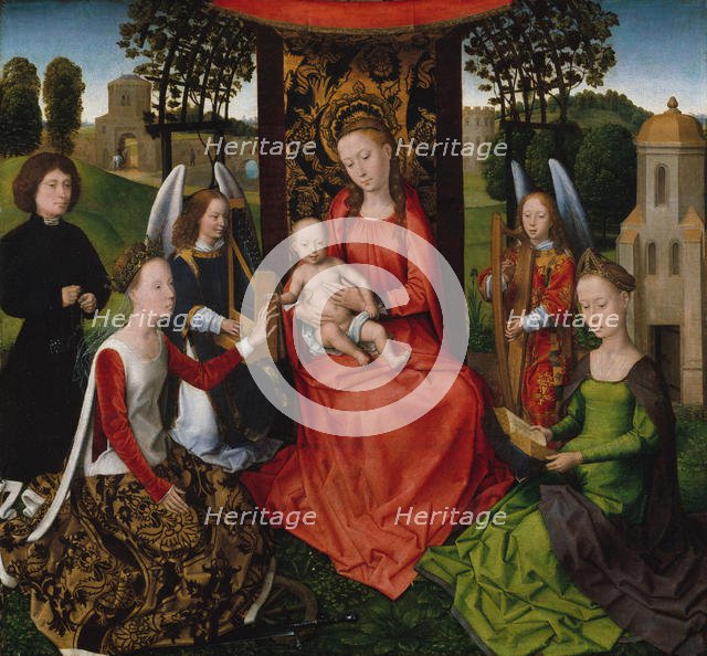 Virgin and Child with Saints Catherine of Alexandria and Barbara, early 1480s. Creator: Hans Memling.