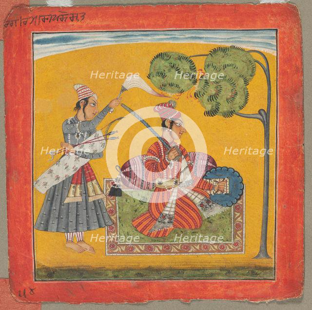Dipak Raga, One of the Thirty-Six Melodies (Ragamala): Personifying Love, c. 1690. Creator: Unknown.