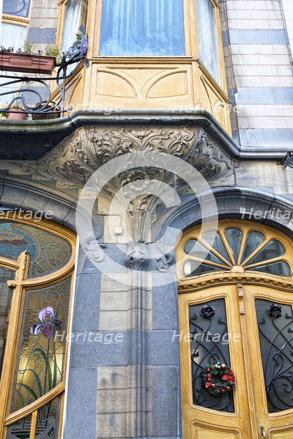 Miscellaneous Brussels art nouveau details, Belgium, c2014-c2017. Artist: Alan John Ainsworth.