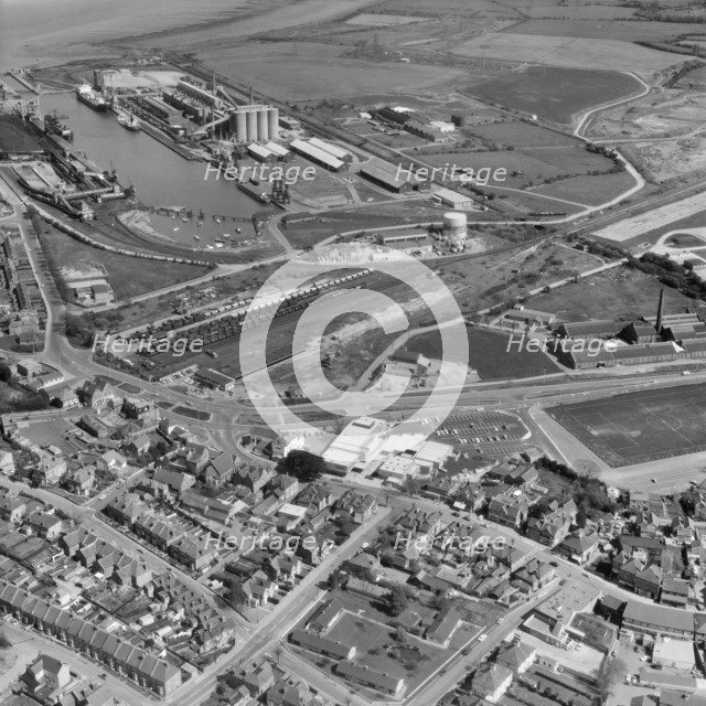 Portishead Dock and branch railway line, Portishead, North Somerset, 1972. Artist: Aerofilms.