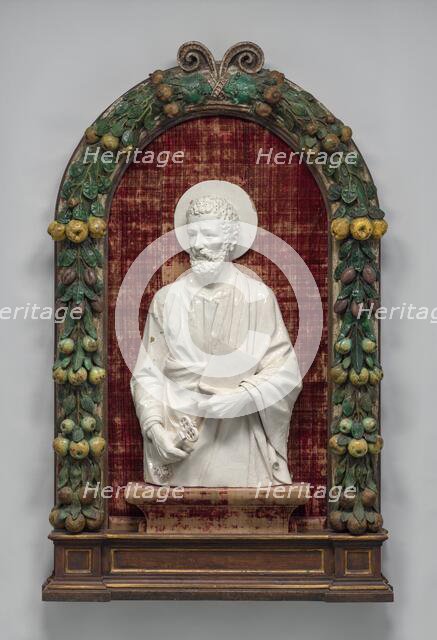 Saint Peter, c. 1900/1925 (figure); c. 1550 (framing garland). Creator: Unknown.
