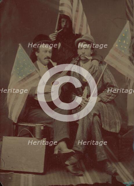 Portrait of Three Men, c. 1860. Creator: Unknown.