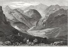 British-Afghan war, view of the Khyber Pass on the Afghan border with India.