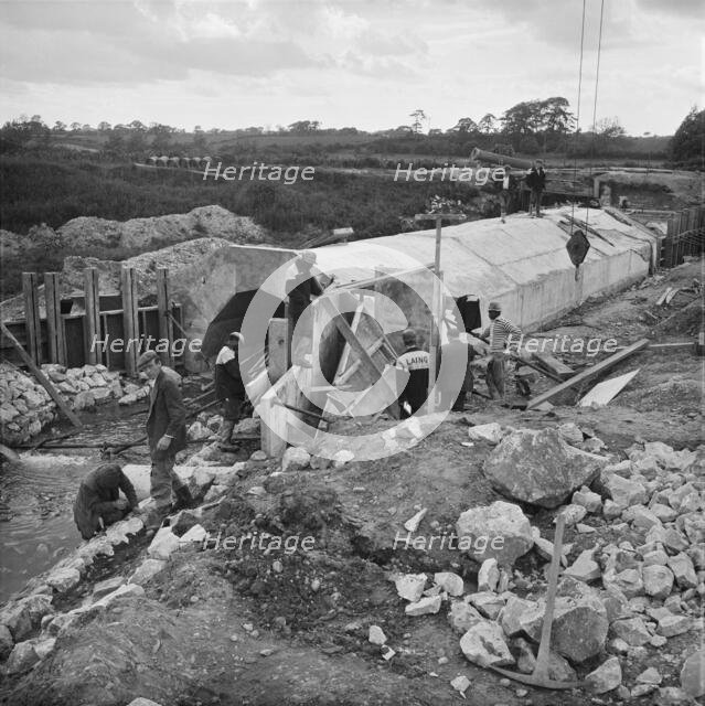 Construction of the M6 Motorway, South Staffordshire, Staffordshire, 06/1964. Creator: John Laing plc.