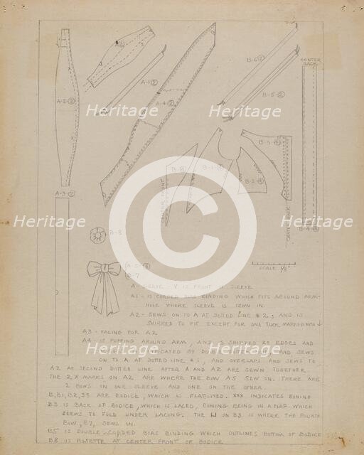 Dress Pattern, c. 1936. Creator: Emery Herrett.