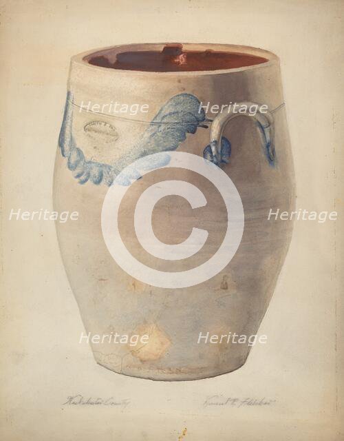 Stoneware Jug, 1935/1942. Creator: Daniel Fletcher.