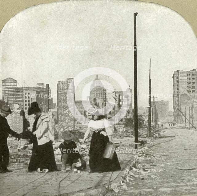 'Looking east from corner Ellis and Jones - Tall building, The San Francisco Call', 1906.  Creator: Unknown.