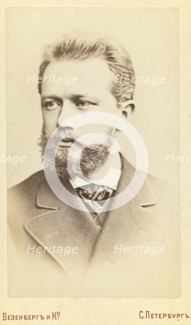 Peter Ilich Tchaikovsky, head-and-shoulders portrait, facing slightly left, between 1880 and 1886. Creator: Unknown.