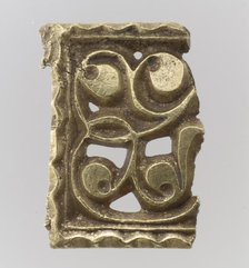 Fragment of a Gold Attachment Plate for a Buckle, Avar, 700s. Creator: Unknown.