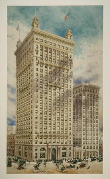 Land Title and Trust Building with Addition, Philadelphia, Pennsylvania, Perspective Rendering, 1900 Creator: Daniel Burnham.