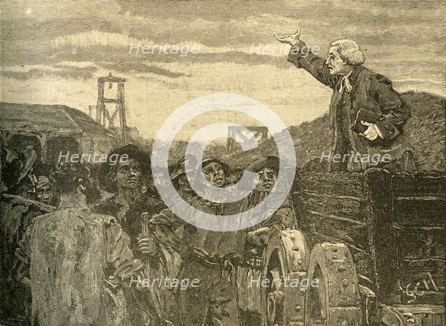 Rowland Hill preaching to the colliers of Kingswood, Bristol, c1772 (c1890). Creator: Unknown.