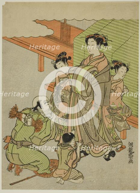 Begging for Alms, c. 1771. Creator: Isoda Koryusai.