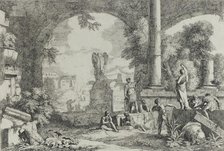 Landscape with Ruins and a Headless Statue, after 1720. Creator: Marco Ricci.