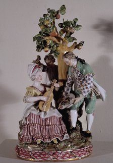  'Group at the foot of an apple tree', Meissen porcelain, in this German city there's a factory s…