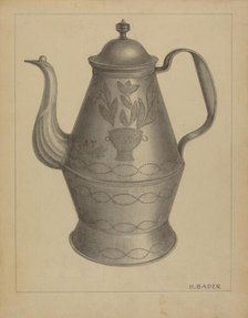 Pa. German Coffee Pot, c. 1936. Creator: Herman Bader.