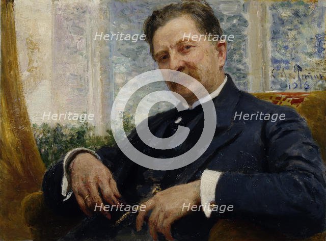Portrait of Y.M. Vengerov, 1916. Artist: Repin, Ilya Yefimovich (1844-1930)