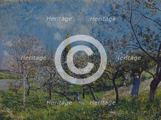 Orchard in Spring, By, 1881. Artist: Sisley, Alfred (1839-1899)
