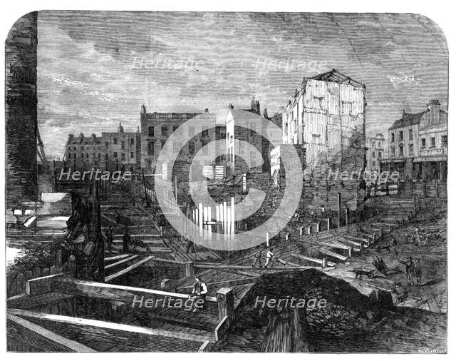 The Metropolitan Railway and the Fleet Ditch, 1862. Creator: JM Williams.