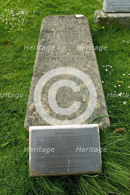 Charles MacArthur's grave, Kilmuir Graveyard, Skye, Highland, Scotland.