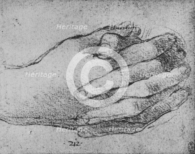 'Study of Clasped Hands', c1480 (1945). Artist: Leonardo da Vinci.