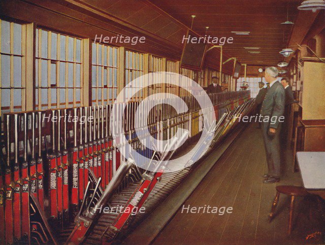 'Inside the Locomotive Yard Signal-Box, York', 1926. Artist: Unknown.