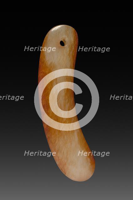 Bean-Shaped Bead, 206 BC - AD 220. Creator: Unknown.