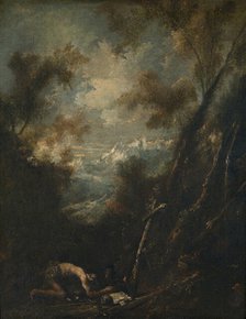 Saint Jerome in a Landscape, late 17th-early 18th century. Creator: Alessandro Magnasco.