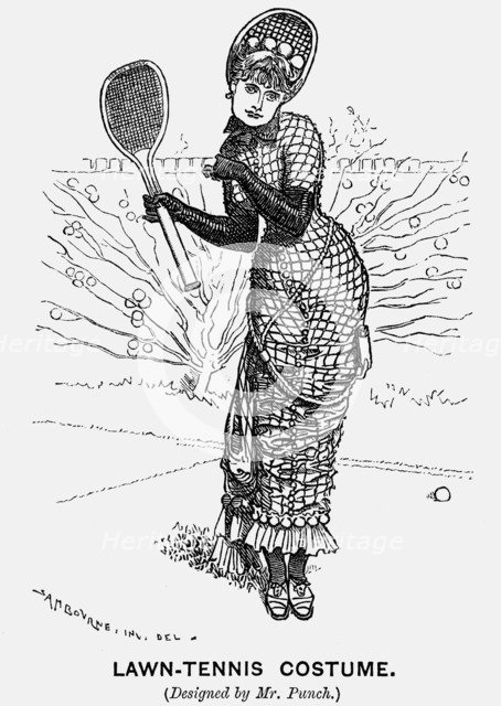 'Lawn-Tennis Costume', 1879. Artist: Edward Linley Sambourne