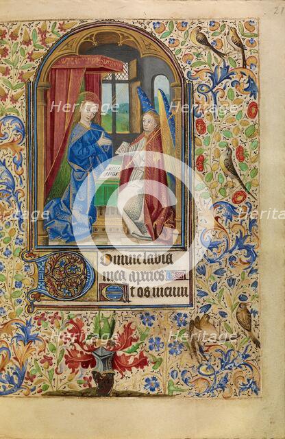 The Annunciation; Book of Hours, about 1466-1470. Creator: Master of Jacques of Luxembourg.