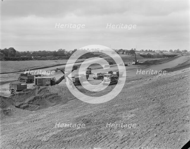 Construction of the M6 Motorway, South Staffordshire, Staffordshire, 06/1964. Creator: John Laing plc.