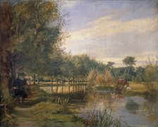 'Izaak Walton fishing', 1850.                                             Artist: EM Ward