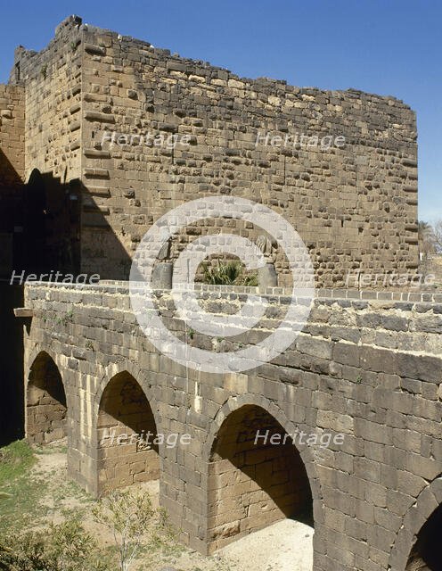 View of the citadel, built in the 8th century, Bosra, Syria, 2001. Creator: LTL.