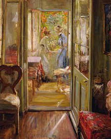 The artist's daughters in the veranda, 1901. Creator: Fritz Karl Hermann von Uhde.