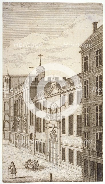 Guildhall Chapel and Blackwell Hall, City of London, 1750. Artist: Anon