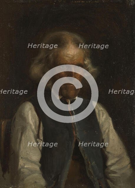 Portrait of a Farmer from Voss, 1855. Creator: Adolph Tidemand.