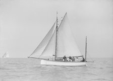 The yawl 'Heroine' under sail, 1913. Creator: Kirk & Sons of Cowes.