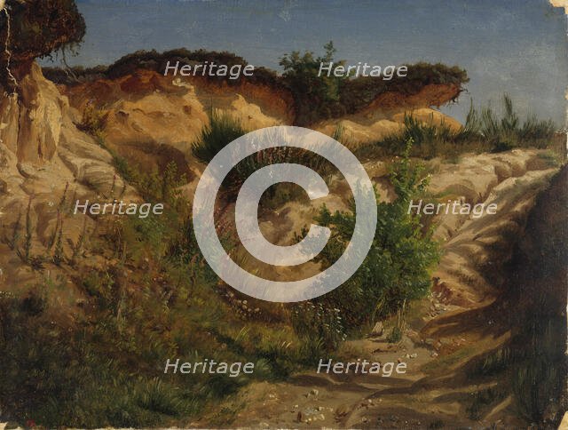 Sand pit, exercise, 1854. Creator: Werner Holmberg.