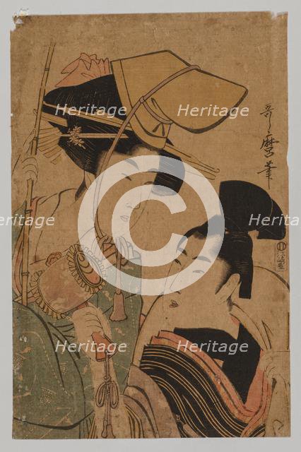 Woman Representing Good Fortune, 1753-1806. Creator: Kitagawa Utamaro (Japanese, 1753?-1806).