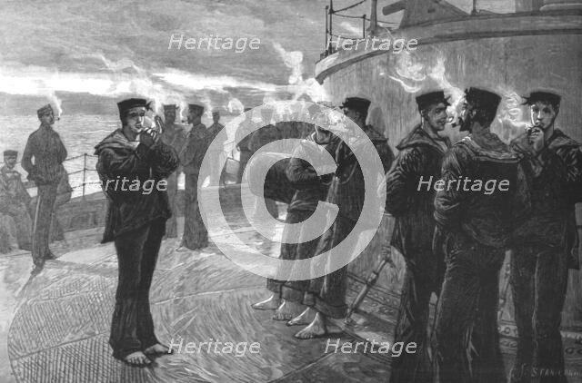 ''The Naval Manoeuvers - Jack's morning pipe', 1890. Creator: Charles Joseph Staniland.