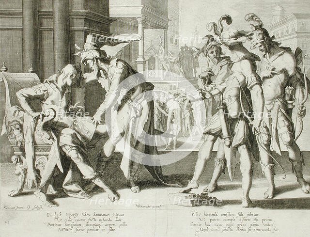 Cambyses Commanding the Flaying of Judge Sisamnes, 1607. Creator: Willem van Swanenburg.