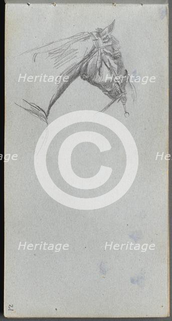 Sketchbook, page 21: Study of a Horse. Creator: Ernest Meissonier (French, 1815-1891).