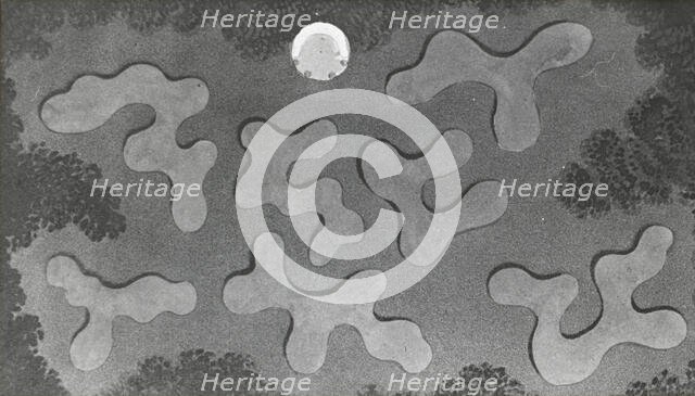 Reproduction of illustration showing flower garden designs, between 1915 and 1925. Creator: Frances Benjamin Johnston.