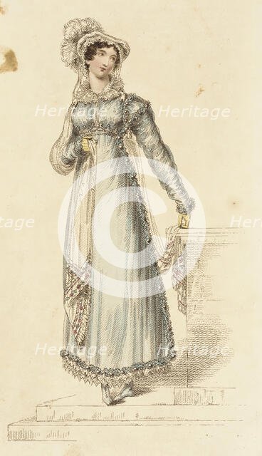 Fashion Plate (Austrian Hat & Pelisse Dress), 1815. Creator: John Bell.