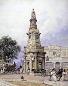 Monument to George IV, Battle Bridge (now King's Cross), London, 1835. Artist: George Sidney Shepherd