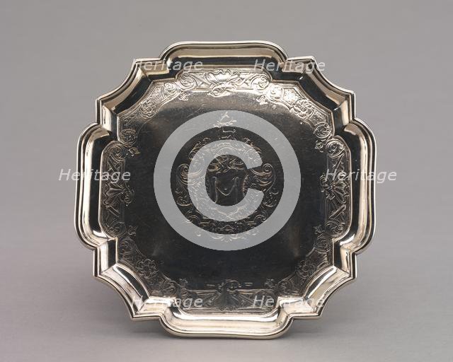 Pair of Salvers, 1740-1750. Creator: Jacob Hurd (American, 1702-1758).