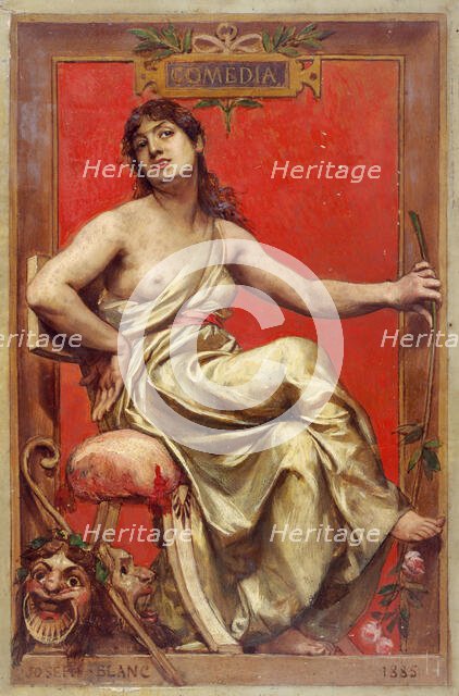 Portrait of Julia Bartet (1854-1941), in allegory of comedy, 1885. Creator: Joseph Blanc.
